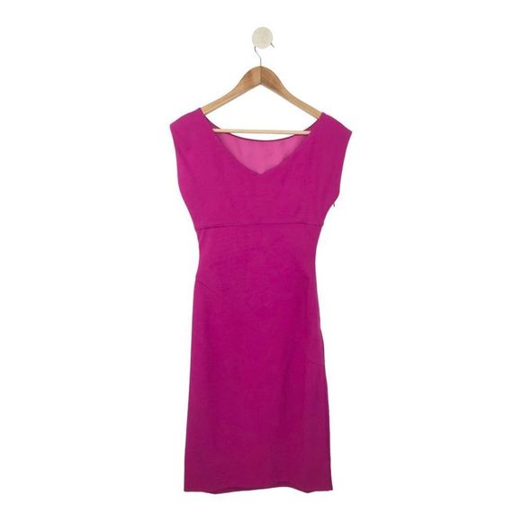 Diane Von Furstenberg Pink Boatneck V-Back Sleeveless Jori Sheath Dress Size 4 - Picture 7 of 15